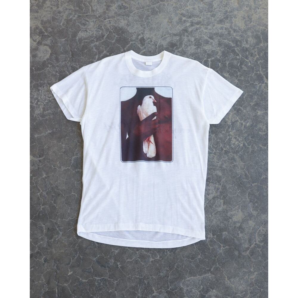 Vintage 1970s Santana Japanese Lotus Tour Dove Archive White Album Tee